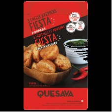 Quesava Gluten-free 3 Cheese and Pepper Fiesta Poppers - 400g